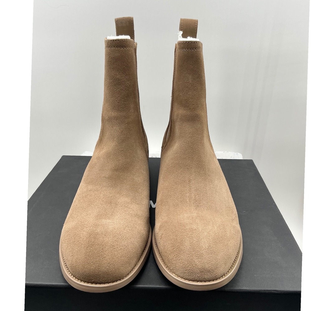 Saint Morta Mens Tan Suede Chelsea Boots Size 45 US 11 Brown Embossed Logo